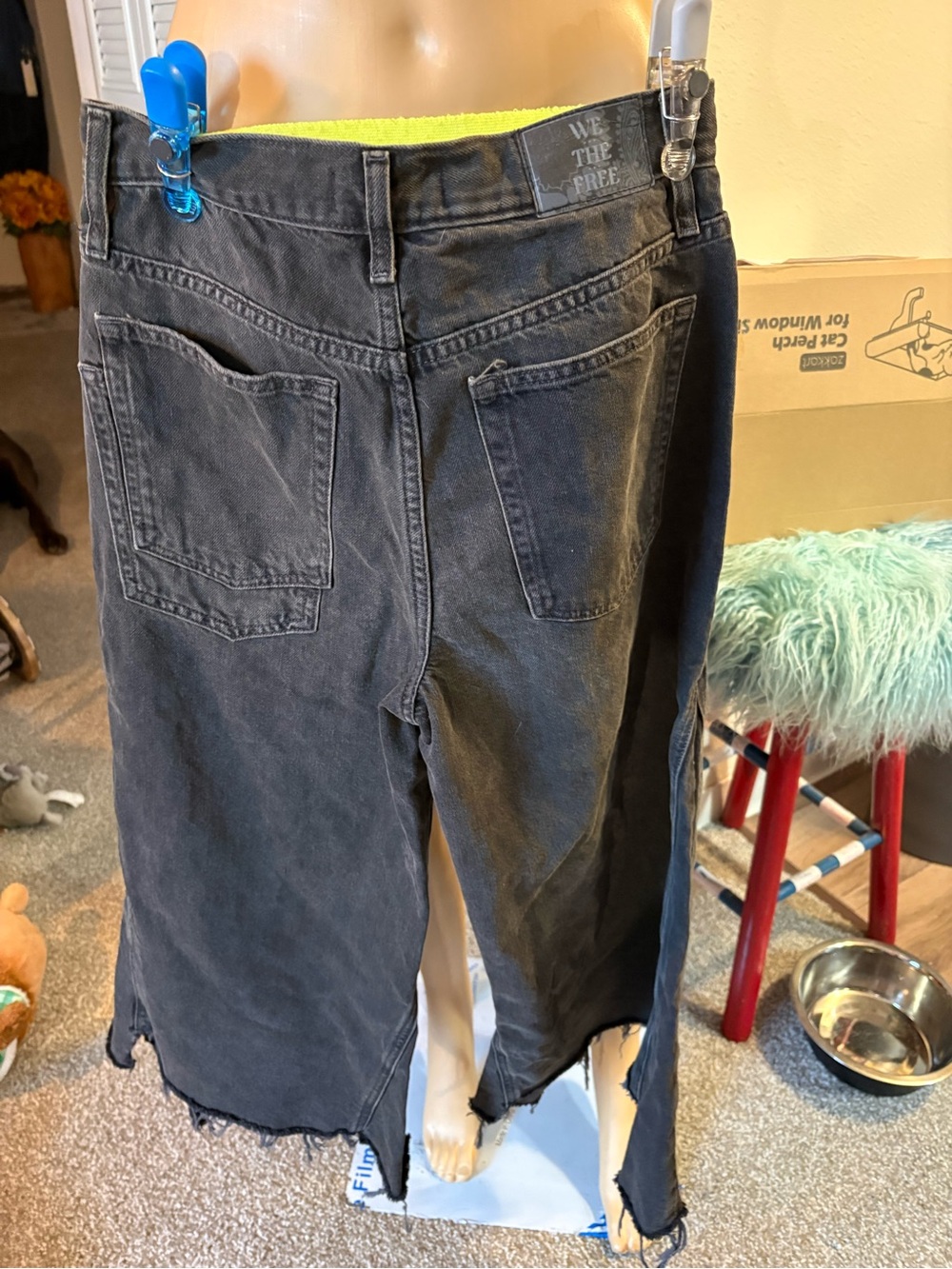 We The Free People Ripple Wide Leg Crop Jeans Culottes 28L - Picture 4 of 7